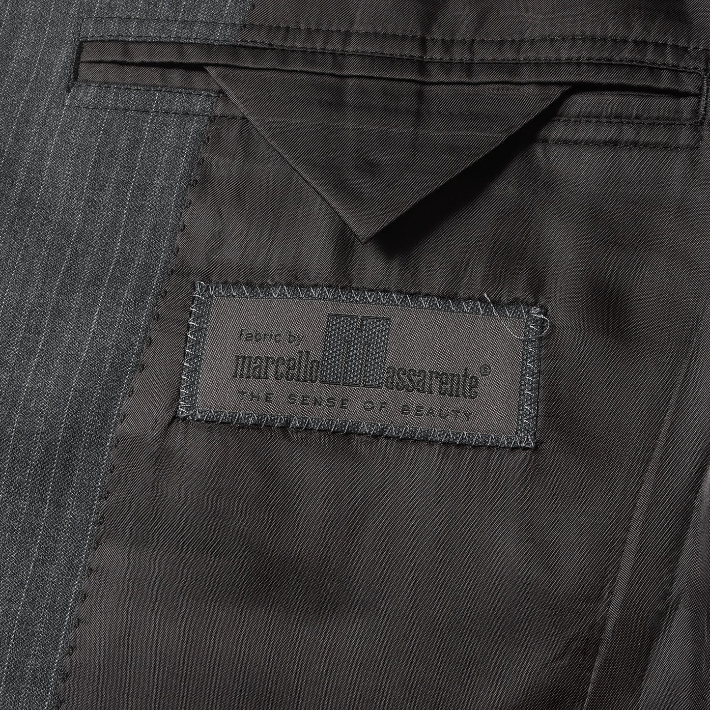 × marcello massarente ピンストライプ ナローラペル ウール 2B テーラード ジャケット / PERSONAL ORDER