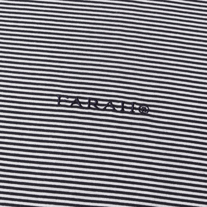 24SS ワンポイント ロゴ 刺繍 ボーダー トリム Tシャツ (Narrow Striped T-Shirt FR0401-M3003)