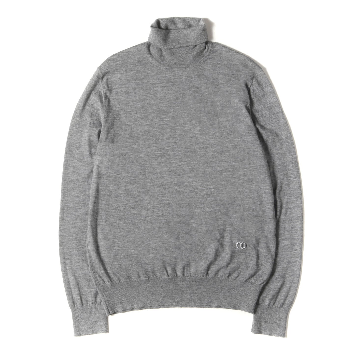 CD刺繍 カシミヤ タートルネック ハイゲージ ニット セーター (113M646AT220)