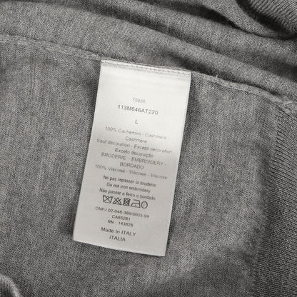 CD刺繍 カシミヤ タートルネック ハイゲージ ニット セーター (113M646AT220)