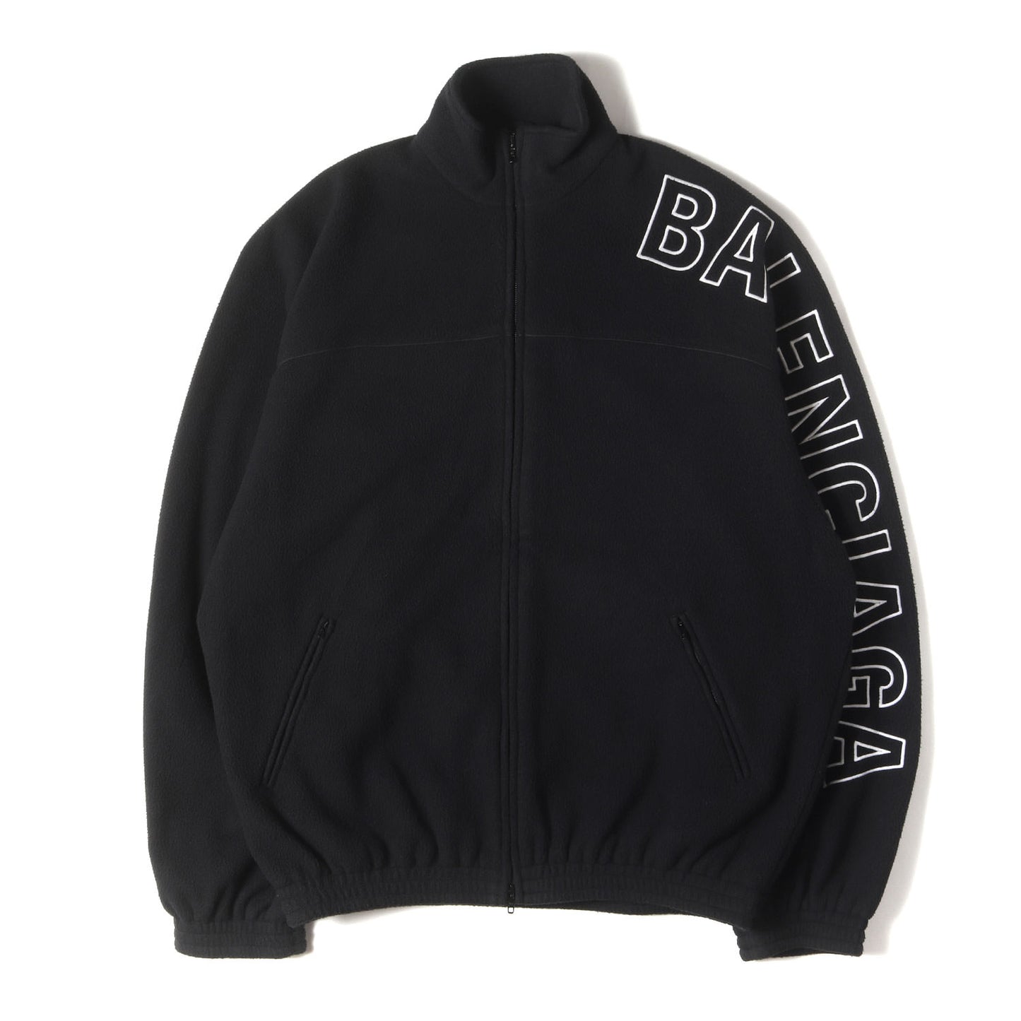 23AW スリーブ ロゴ 刺繍 ハイネック ビッグ サイズ フリース ブルゾン (755106 TJQ32)