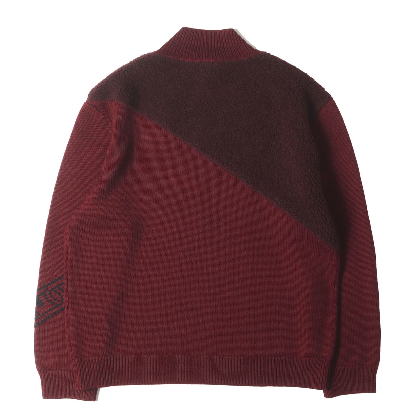 22AW ロゴ ジャガード ボア 切替 モックネック ニット セーター (FZX073 AL3S)