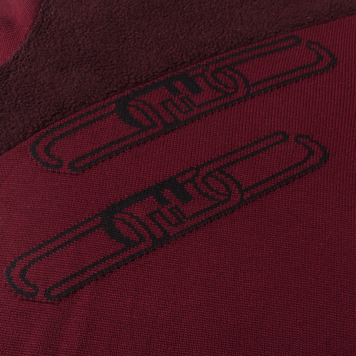 22AW ロゴ ジャガード ボア 切替 モックネック ニット セーター (FZX073 AL3S)