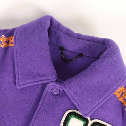 22AW レザースリーブ マルチロゴ パッチ刺繍 メルトン バーシティ ジャケット (RM222 MJY HNL90E)