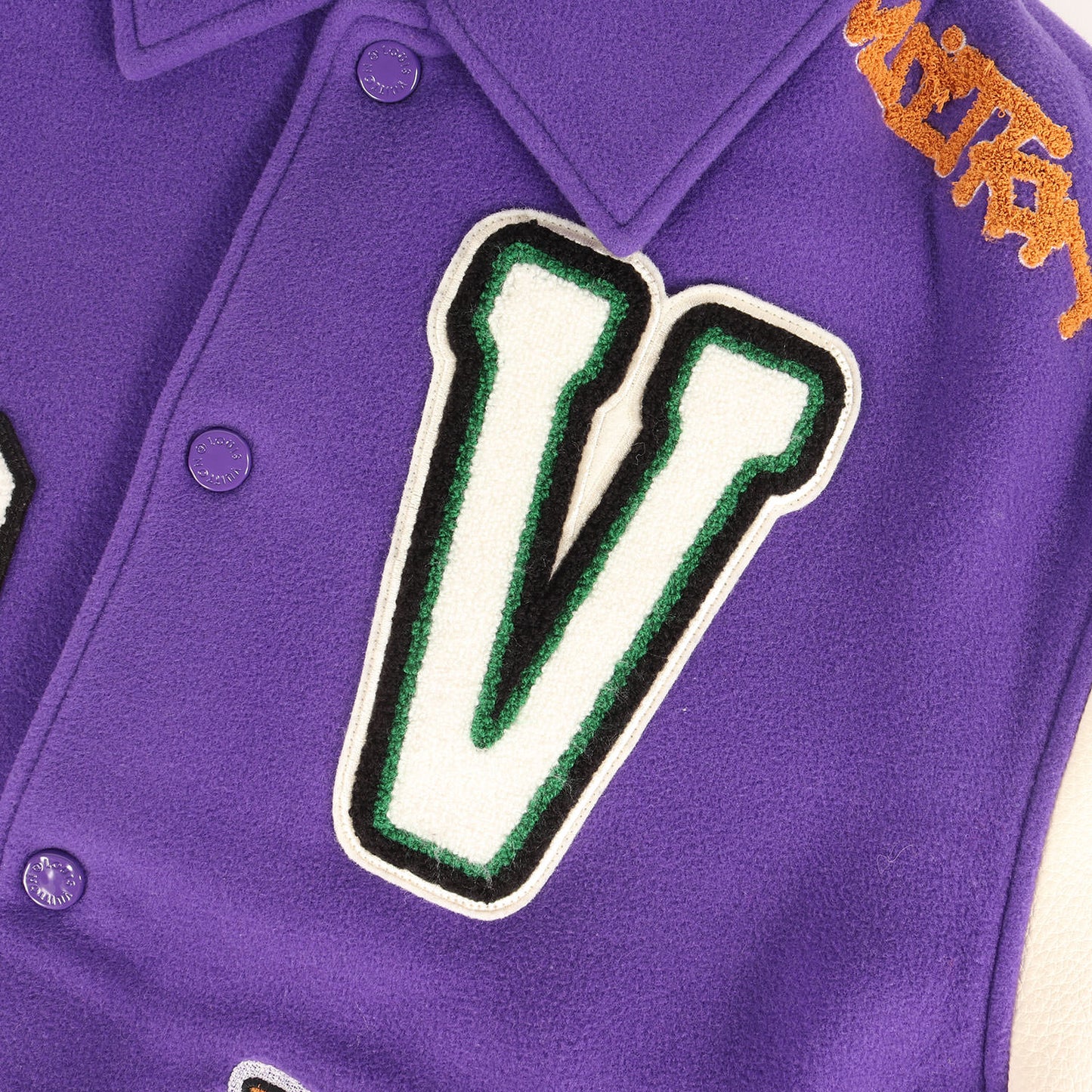 22AW レザースリーブ マルチロゴ パッチ刺繍 メルトン バーシティ ジャケット (RM222 MJY HNL90E)