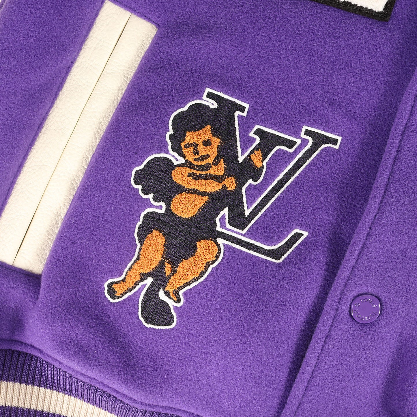 22AW レザースリーブ マルチロゴ パッチ刺繍 メルトン バーシティ ジャケット (RM222 MJY HNL90E)