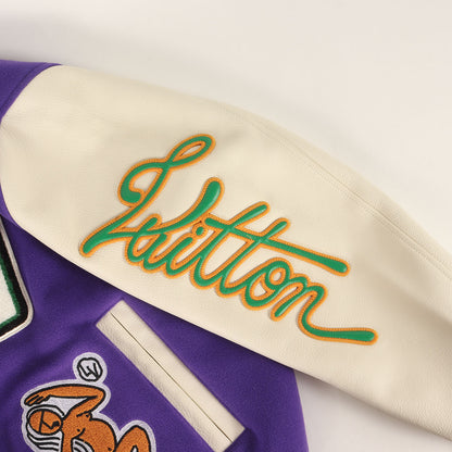 22AW レザースリーブ マルチロゴ パッチ刺繍 メルトン バーシティ ジャケット (RM222 MJY HNL90E)