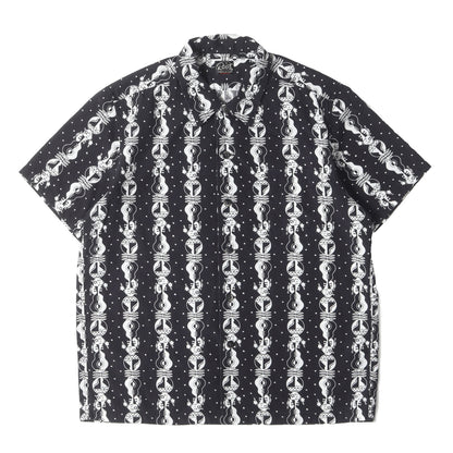 ギター グラフィック ストライプ 総柄 半袖 シャツ (211164107)