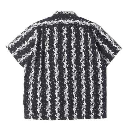 ギター グラフィック ストライプ 総柄 半袖 シャツ (211164107)