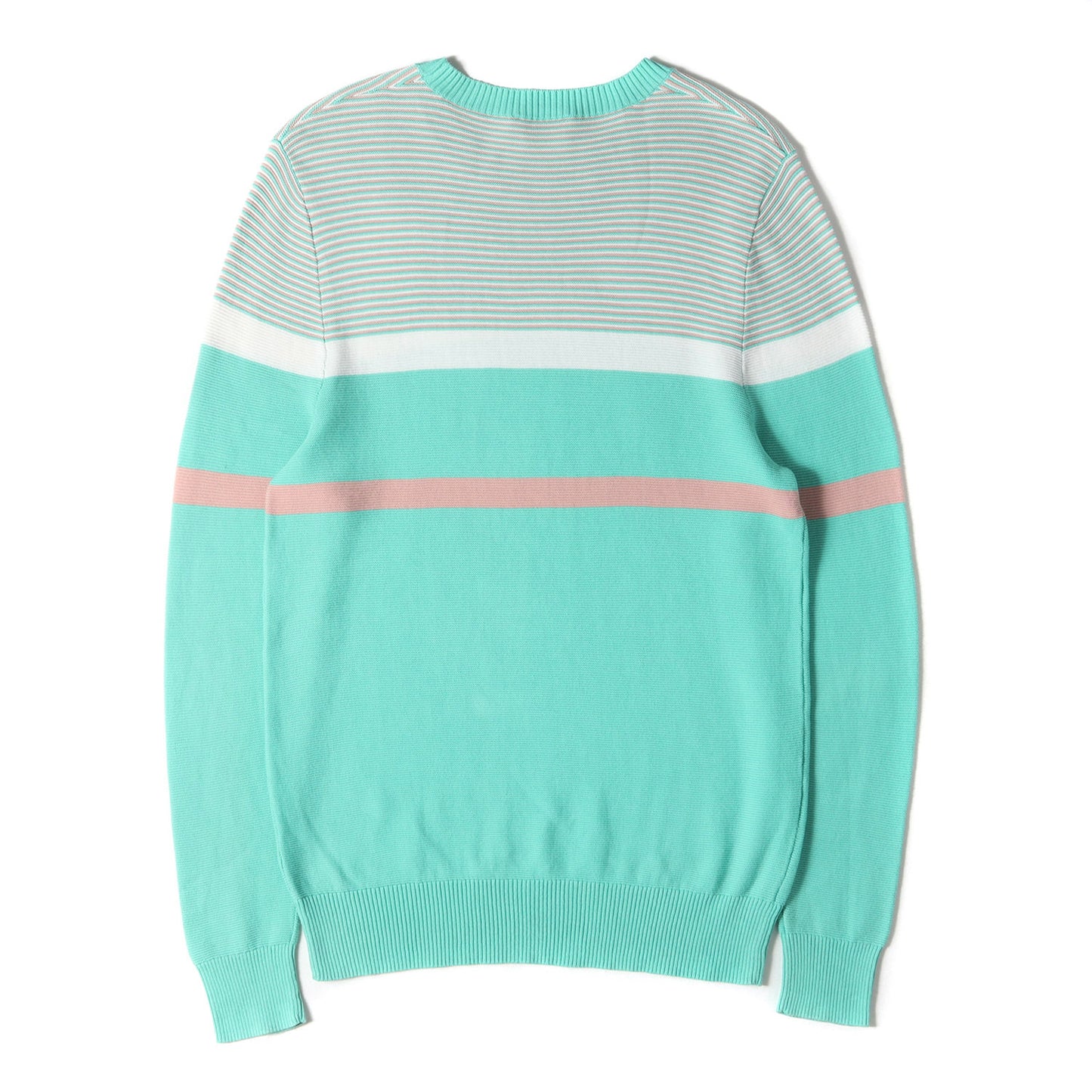 パネルボーダー ジャガード コットン ニット