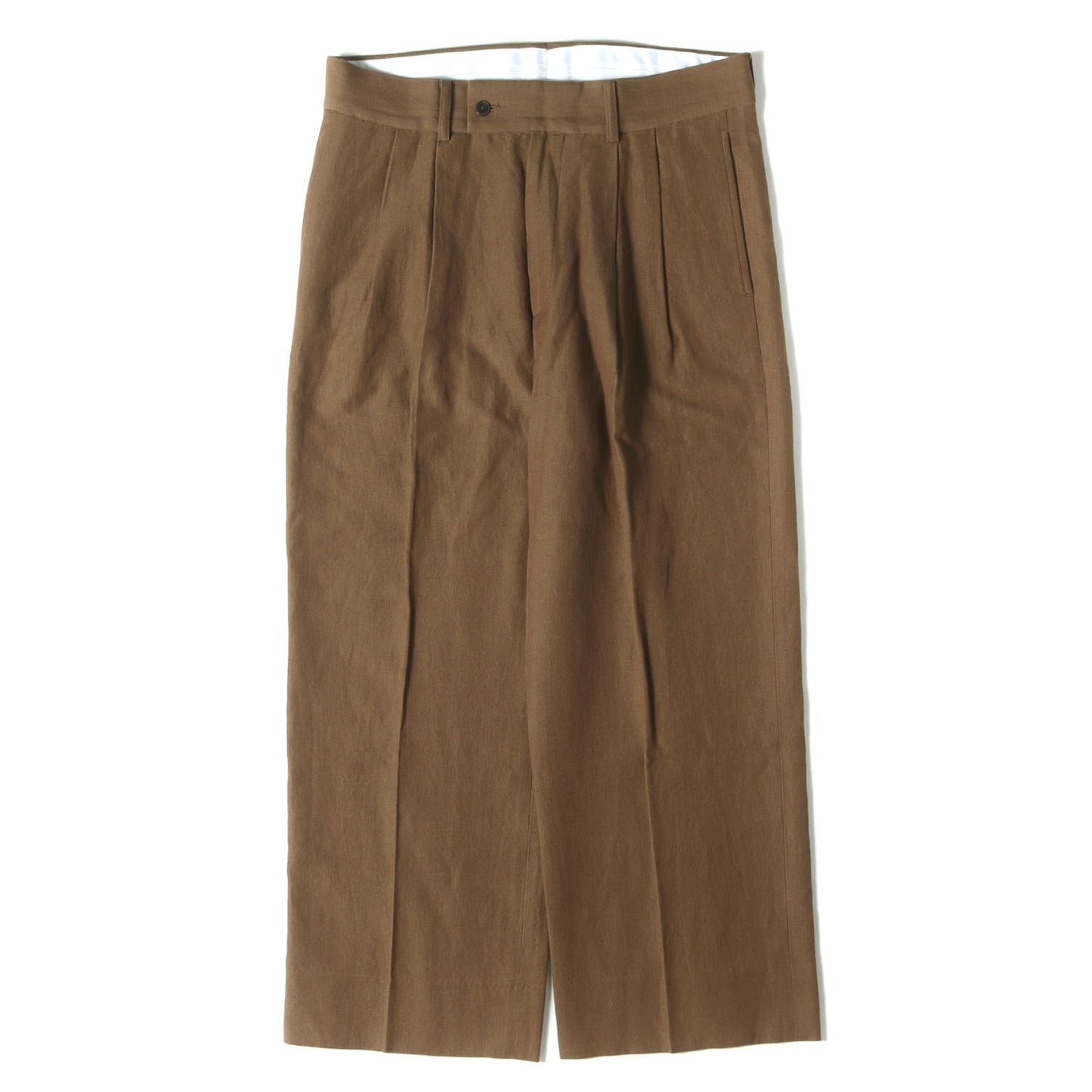 24AW ウールリネンコットン 2タックワイドストレートパンツ (63-04-44-04004) / MADE IN JAPAN