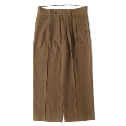 24AW ウールリネンコットン 2タックワイドストレートパンツ (63-04-44-04004) / MADE IN JAPAN
