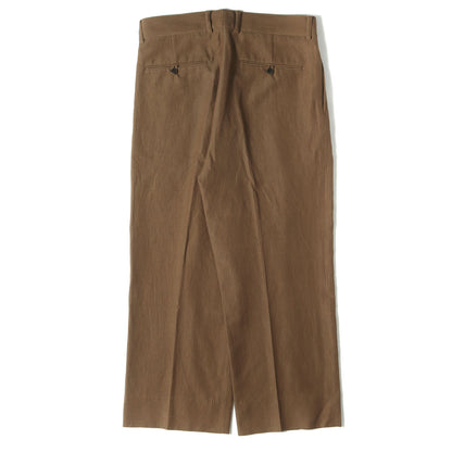 24AW ウールリネンコットン 2タックワイドストレートパンツ (63-04-44-04004) / MADE IN JAPAN