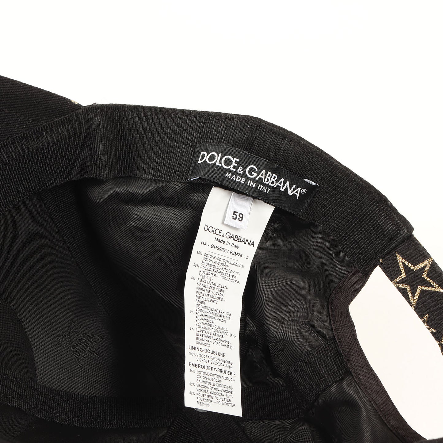 ベロア DG ロゴ パッチ スター ジャガード 6パネル キャップ (GH590Z FJM78)