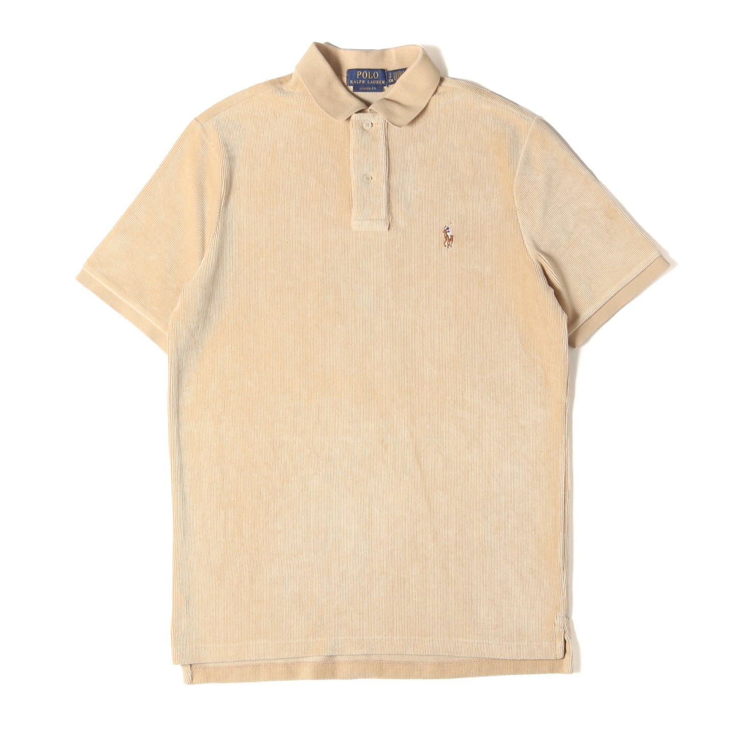 ワンポイント 刺繍 ストレッチ コーデュロイ ポロシャツ