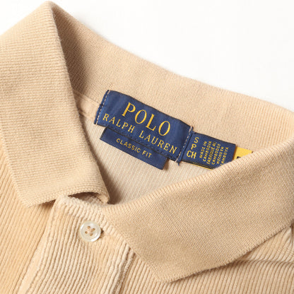 ワンポイント 刺繍 ストレッチ コーデュロイ ポロシャツ