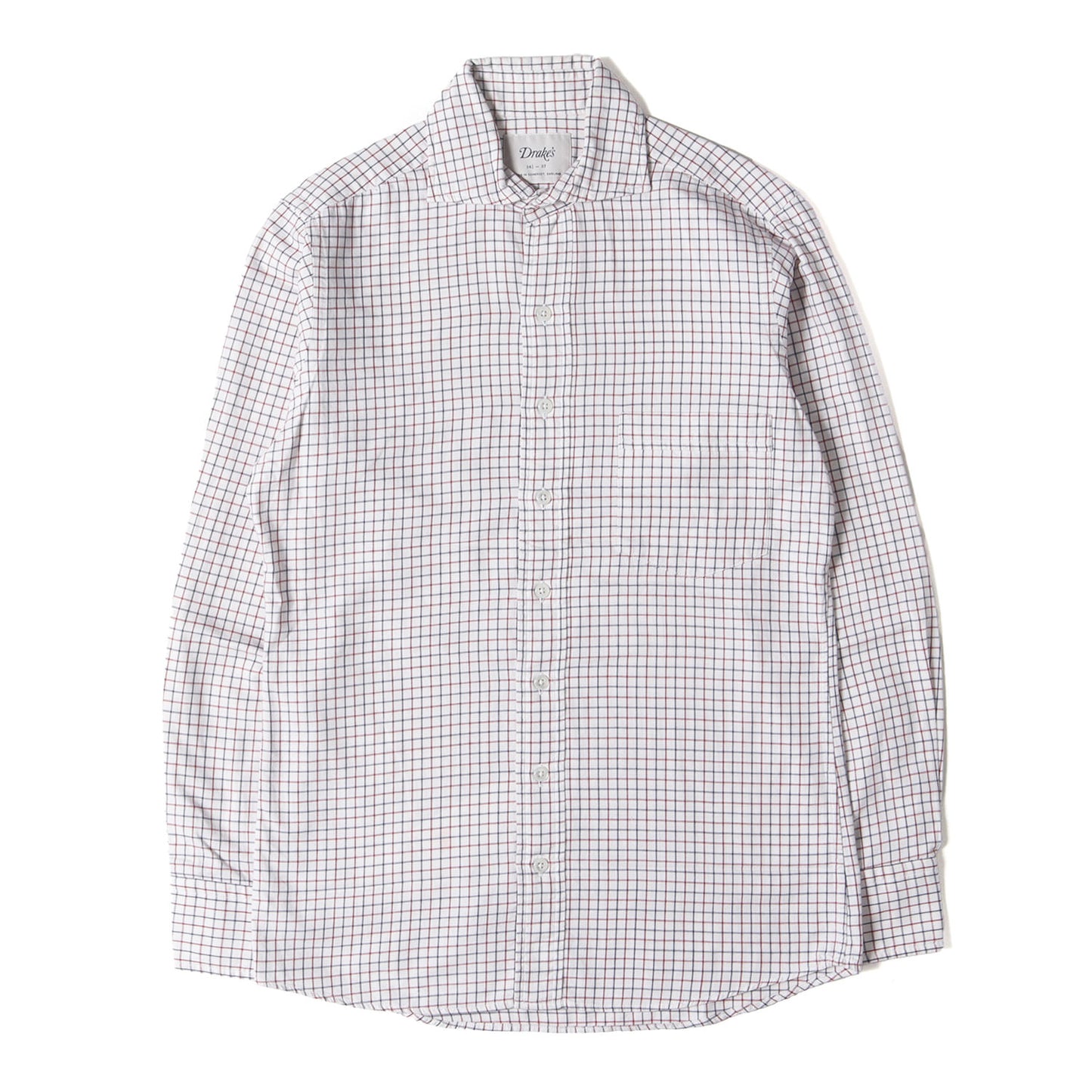 カッタウェイカラー グラフチェック ソフト フランネル ドレス シャツ / MADE IN ENGLAND