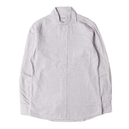 カッタウェイカラー グラフチェック ソフト フランネル ドレス シャツ / MADE IN ENGLAND