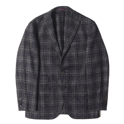 タータンチェック ウールポリ ツイード アンコン 2B テーラード ジャケット (DEGAS 332.A18)
