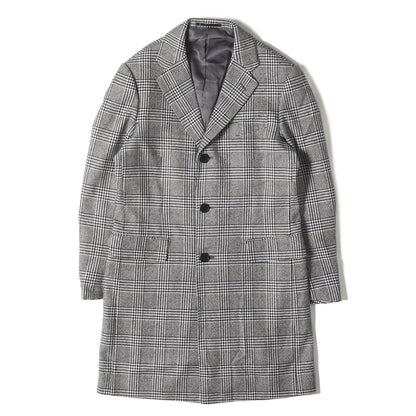 グレンチェック カシミヤ混ウール 3B チェスター コート (91-09-84-09111) / PILGLIM