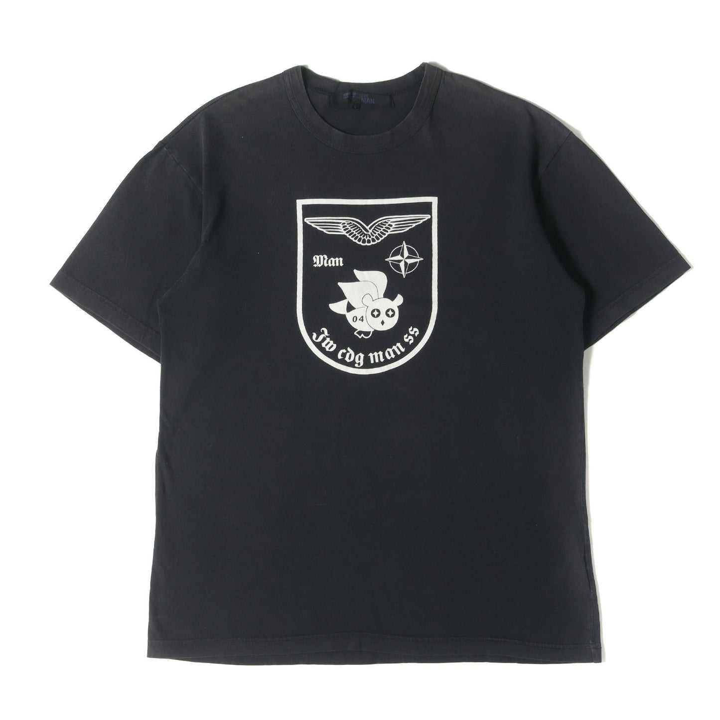 エンブレム ロゴ バインダーネック Tシャツ (WM-T026)