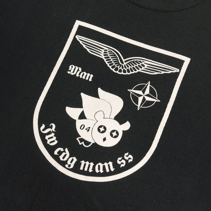 エンブレム ロゴ バインダーネック Tシャツ (WM-T026)