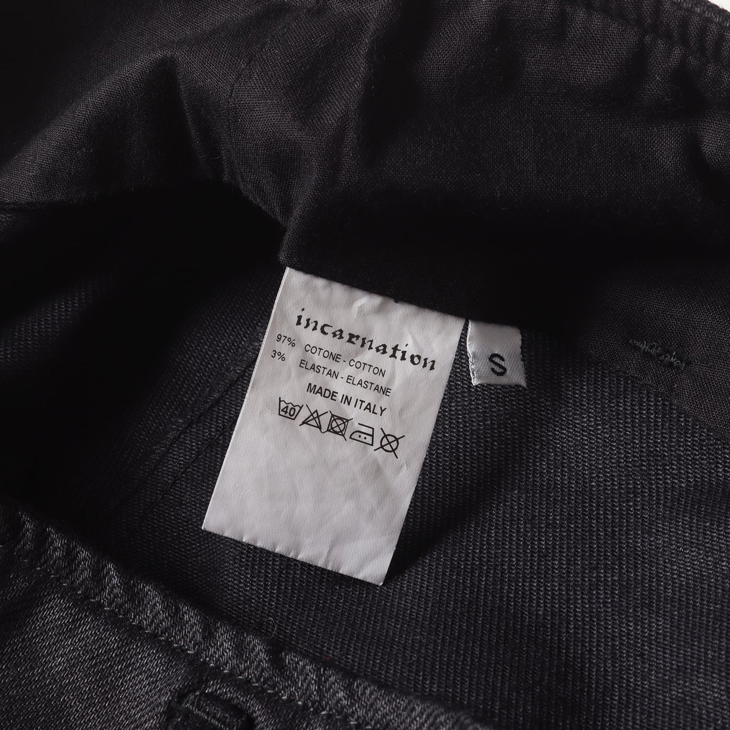 コーティング ストレッチ デニム サルエル パンツ / MADE IN ITALY