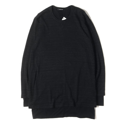 ピンボーダー レイヤード オーバーサイズ カットソー (Layered Over Sized Long Sleeve Tee NU-1659)