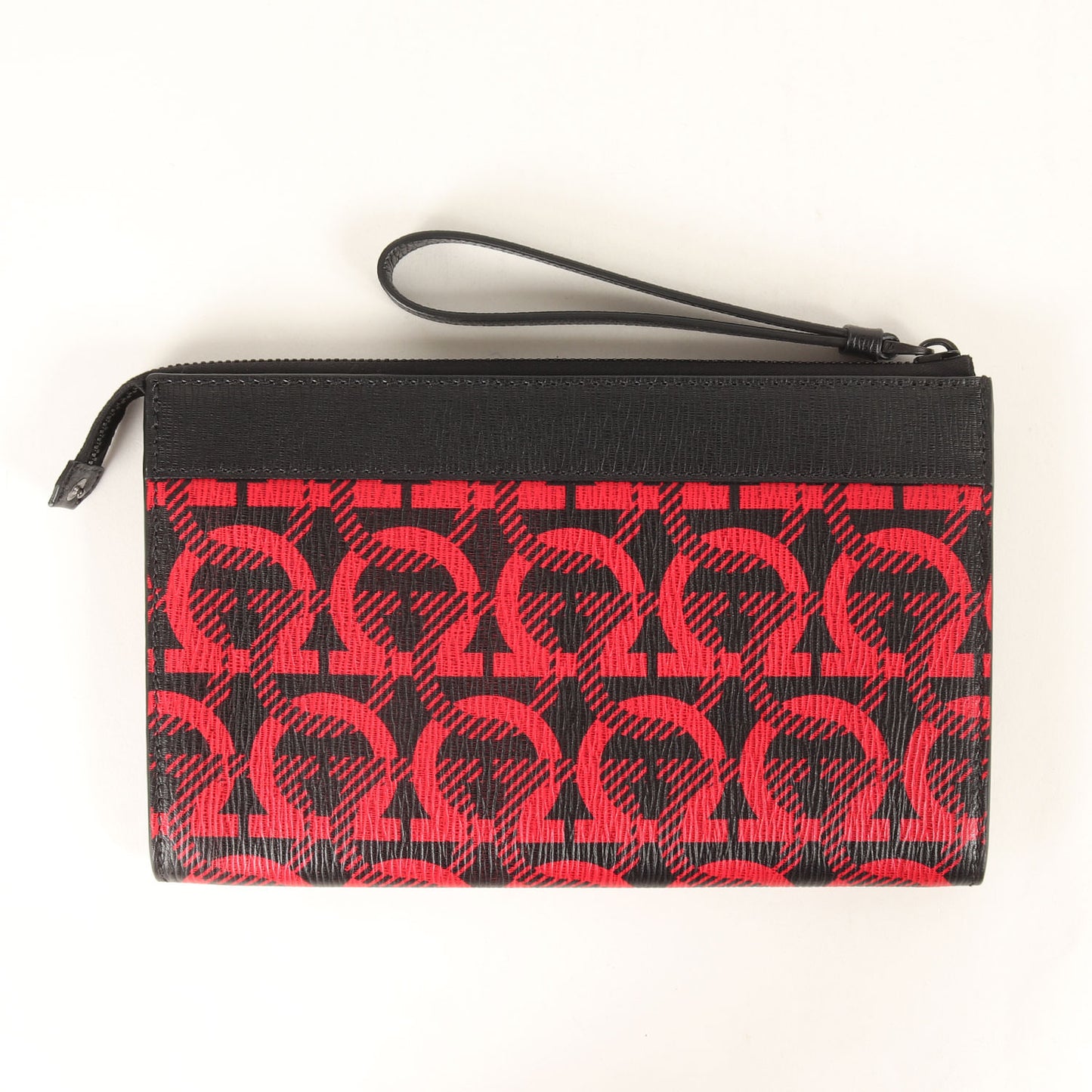 ツートンカラー ガンチーニ ロゴ エンボス レザー クラッチ バッグ (IY-240801)