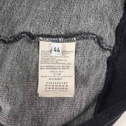 ラムレザー エルボーパッチ スウェット Vネック カーディガン (S50GU0002 S25174) / 裏毛 MM14