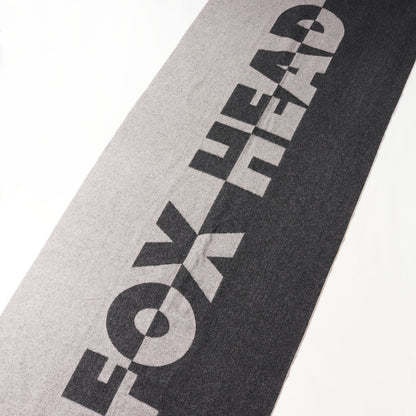 ツートーンロゴ ジャガード ウール フリンジ マフラー (DU06210BT3004) / 大判 ストール