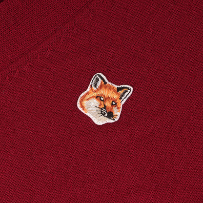 ワンポイント 刺繍 ウール ニット Vネック カーディガン (Fox Head Classic Cardigan GU00529KT1036)