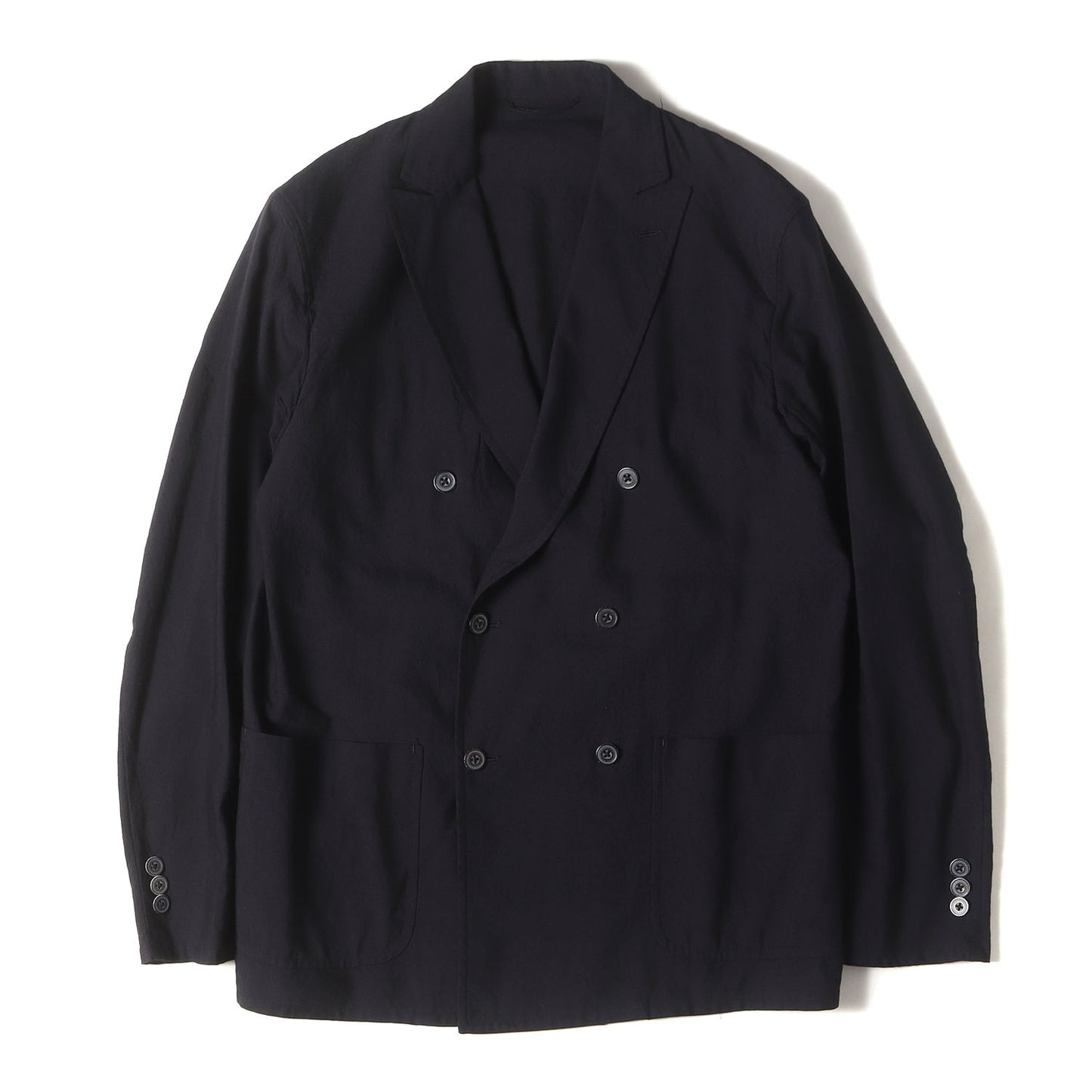 ピークドラペル リネンウール ダブルブレスト 6B テーラード ジャケット (I01-01002)