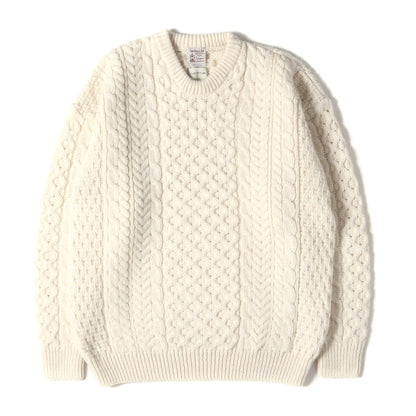 × FACTOTUM ミックス ケーブル編み ウール ローゲージ ニット セーター / MADE IN IRELAND