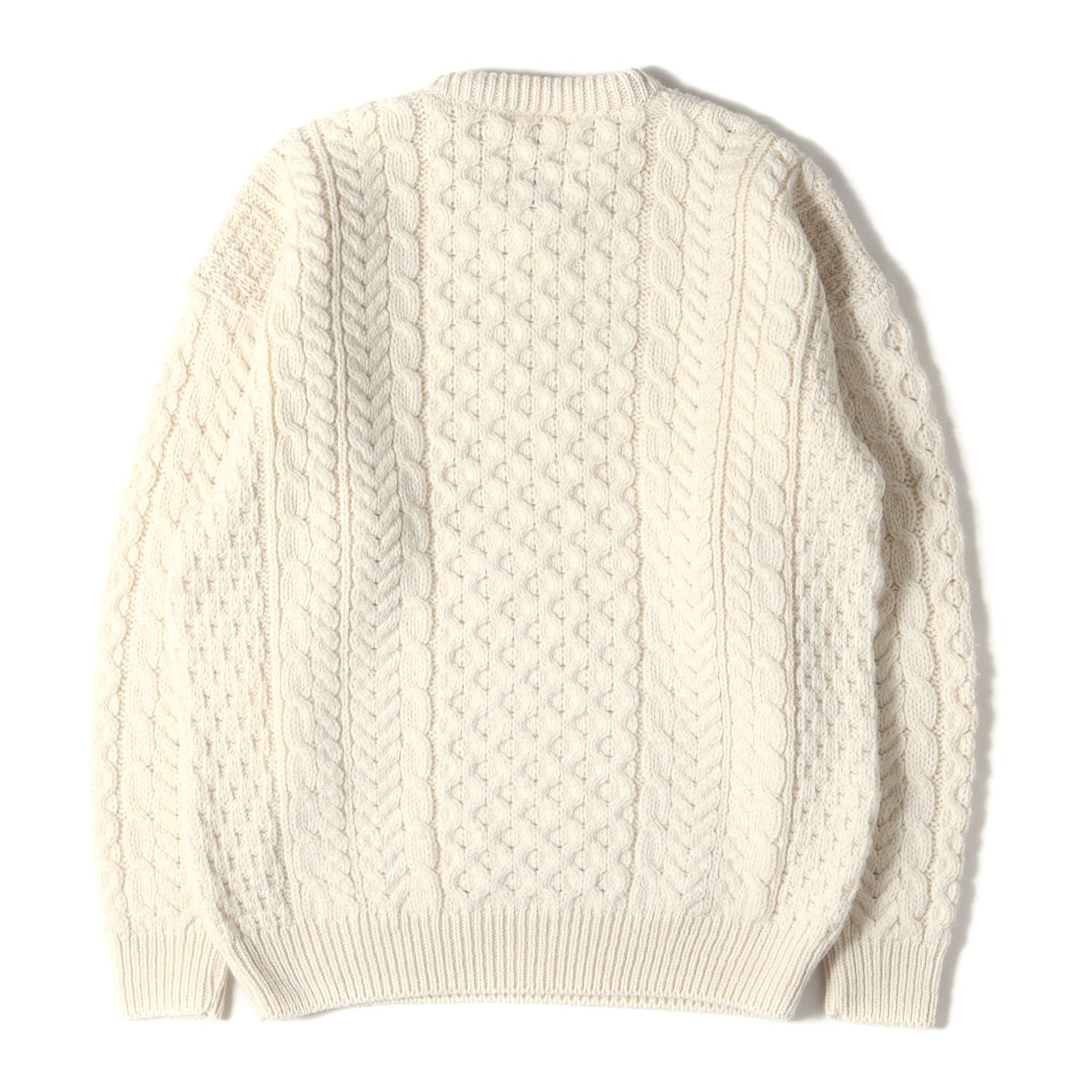 × FACTOTUM ミックス ケーブル編み ウール ローゲージ ニット セーター / MADE IN IRELAND