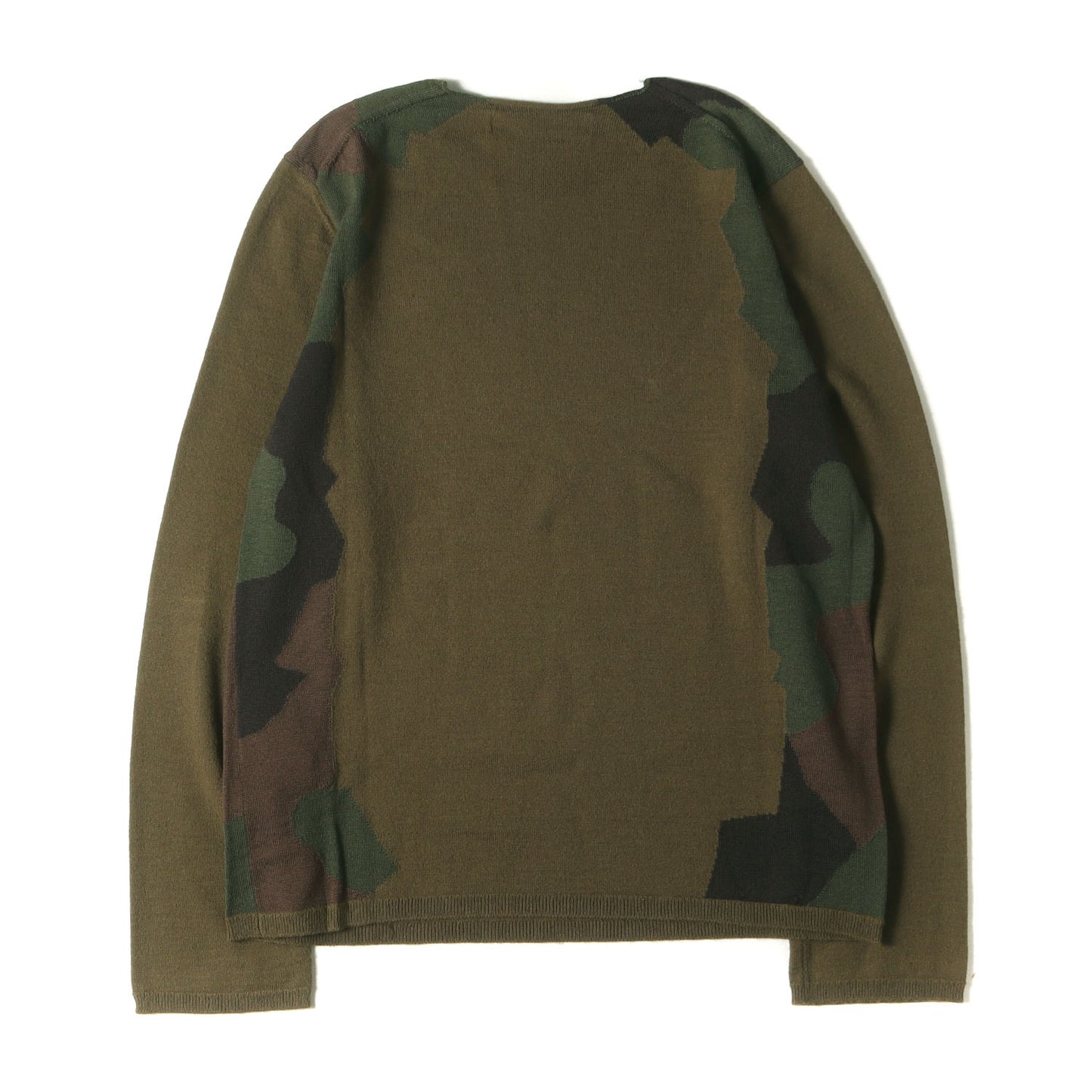 ジオメトリック ジャガード 変型カラー ハイゲージ ウール ニット セーター (S25507B) / MADE IN JAPAN