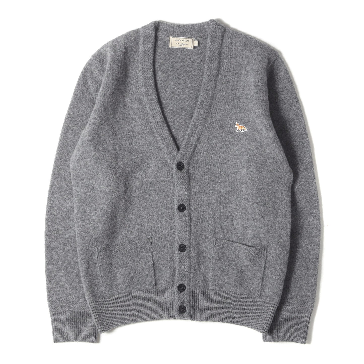 ワンポイント 刺繍 ウール ニット Vネック カーディガン (DM00514KT1014)