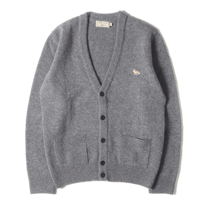 ワンポイント 刺繍 ウール ニット Vネック カーディガン (DM00514KT1014)