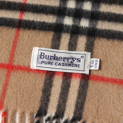 フリンジ ノバチェック カシミヤ ニット マフラー / Burberrys