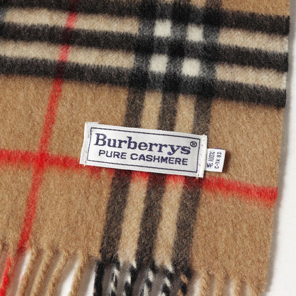 フリンジ ノバチェック カシミヤ ニット マフラー / Burberrys
