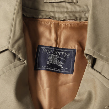 94年製造 ノバチェックフランネルライナー付き ダブルブレスト ギャバジン トレンチコート / MADE IN ENGLAND Burberrys'