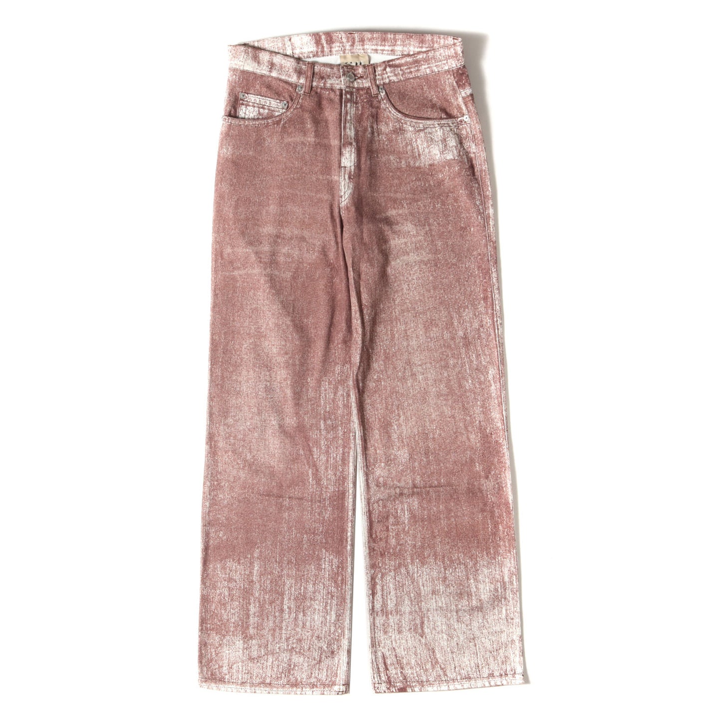 25SS ペイント加工 ストレート デニム パンツ (Terracotta Paint Print Denim Jeans AU00022) / ジッパーフライ LAB