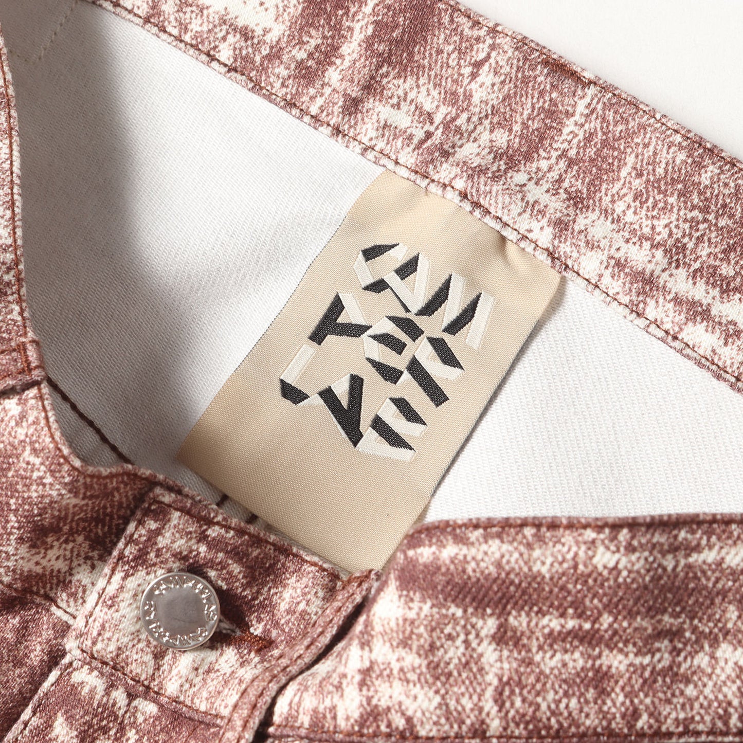 25SS ペイント加工 ストレート デニム パンツ (Terracotta Paint Print Denim Jeans AU00022) / ジッパーフライ LAB