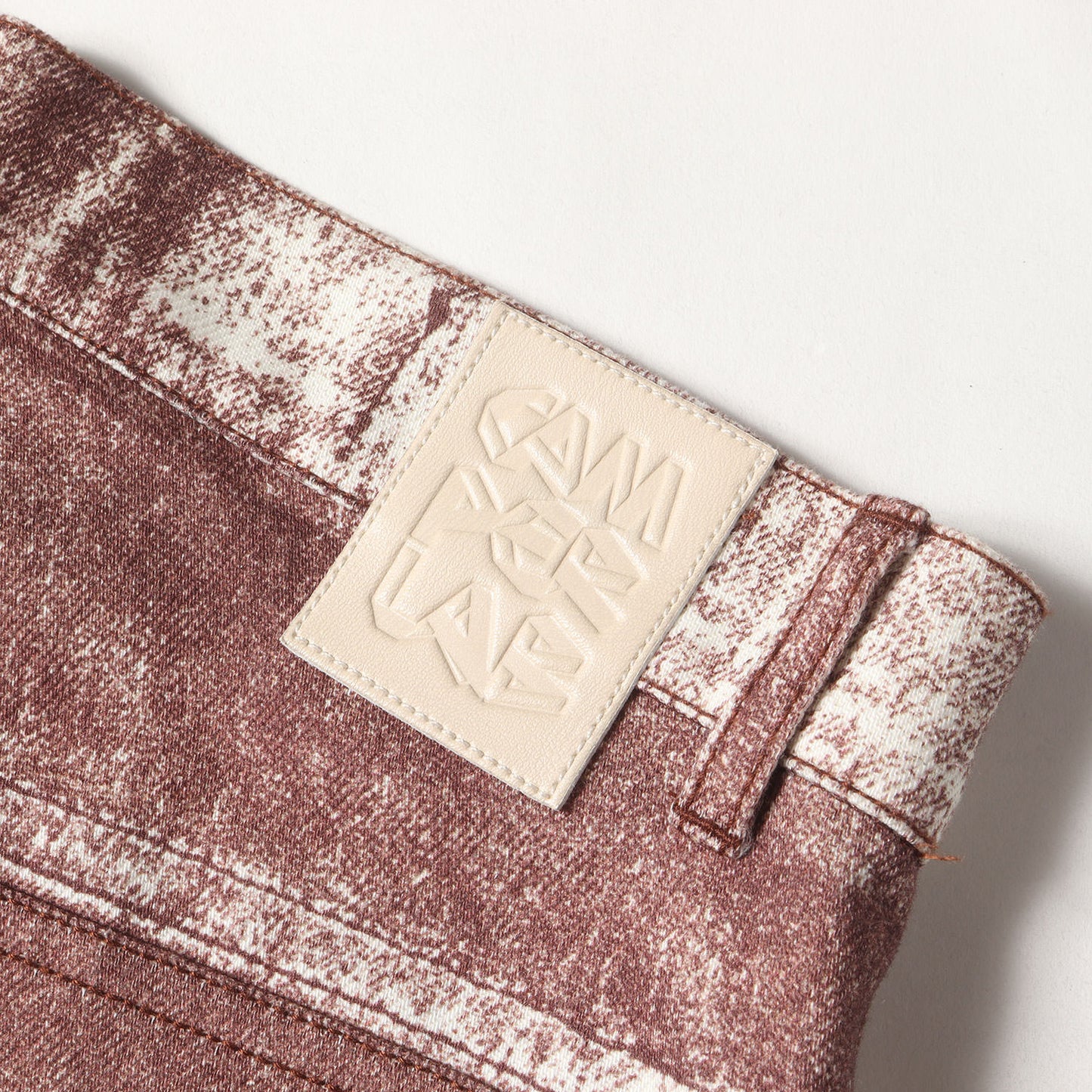 25SS ペイント加工 ストレート デニム パンツ (Terracotta Paint Print Denim Jeans AU00022) / ジッパーフライ LAB