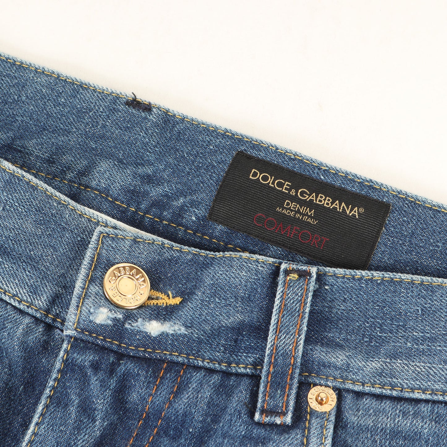 ロゴチケットクラッシュ加工デニムパンツ (GY70CD G8Y80) / ジッパーフライ