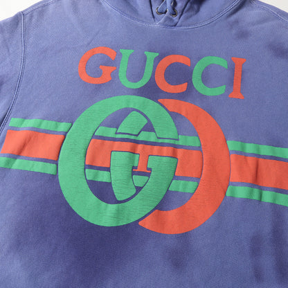 ヴィンテージ加工 インターロッキングG スウェット パーカー (569828 XJA46) / 裏毛