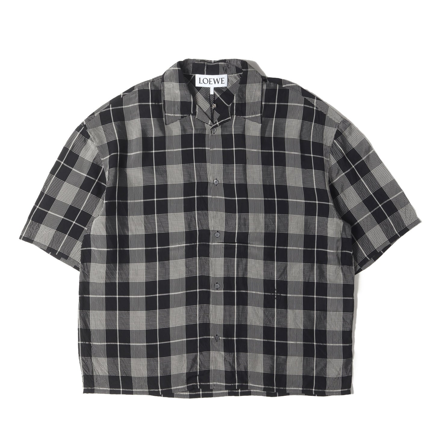 25SS チェック レーヨン オープンカラー ショートスリーブ シャツ (H526Y1AW21)