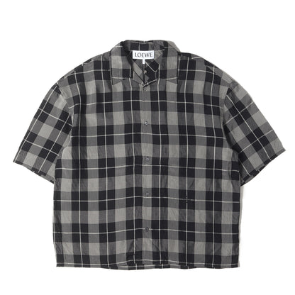 25SS チェック レーヨン オープンカラー ショートスリーブ シャツ (H526Y1AW21)