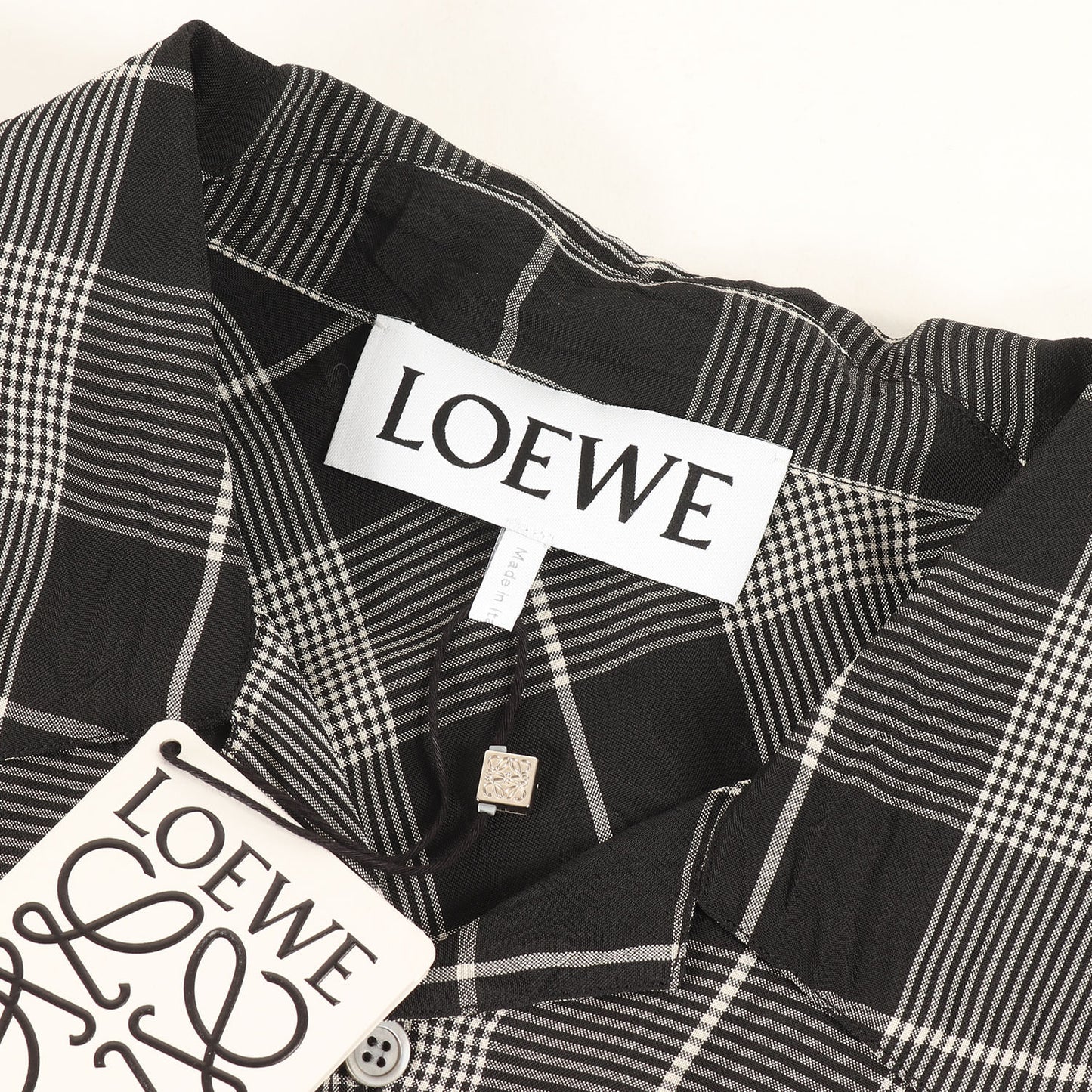 25SS チェック レーヨン オープンカラー ショートスリーブ シャツ (H526Y1AW21)