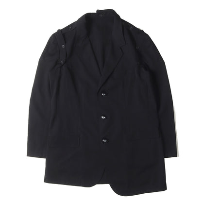 眼釦付 パーツ釦留め ウールギャバ 3B テーラード ジャケット (HD-J36-100) / POUR HOMME